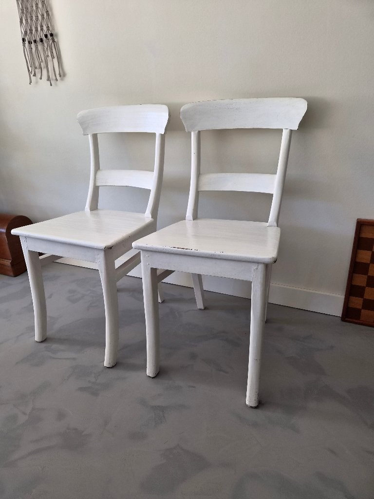 2 eetkamerstoelen, Huis en Inrichting, Ophalen, Gebruikt, Twee, Wit