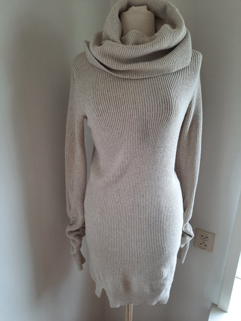 Reinders jurk met grote kol beige maat S, Maat 38/40 (M), Reinders, Beige, Ophalen of Verzenden