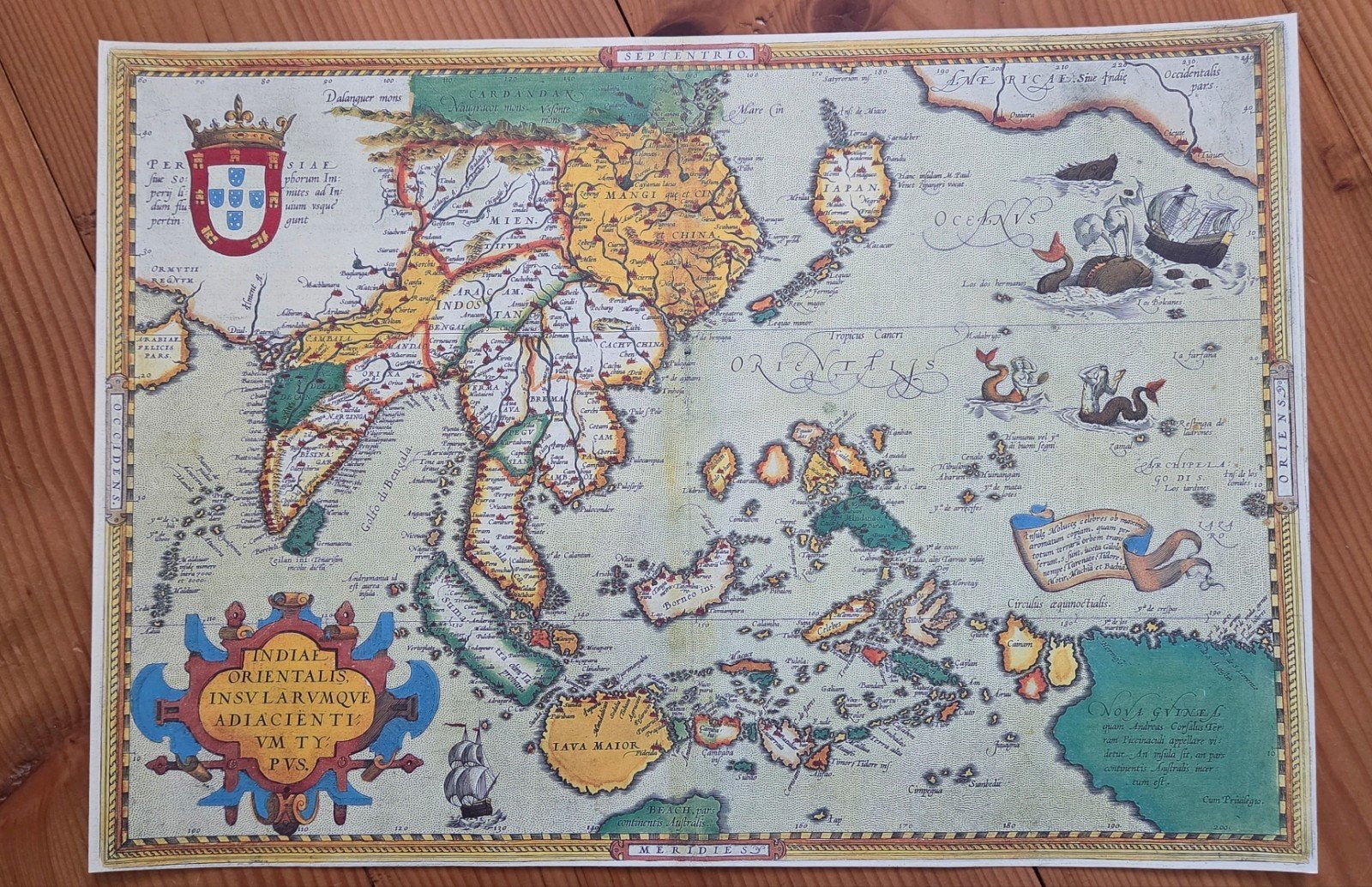 Antieke Kaart Reproductie: Indonesië, Indochina, Japan, Ophalen of Verzenden, Zo goed als nieuw, 1800 tot 2000, Nederland