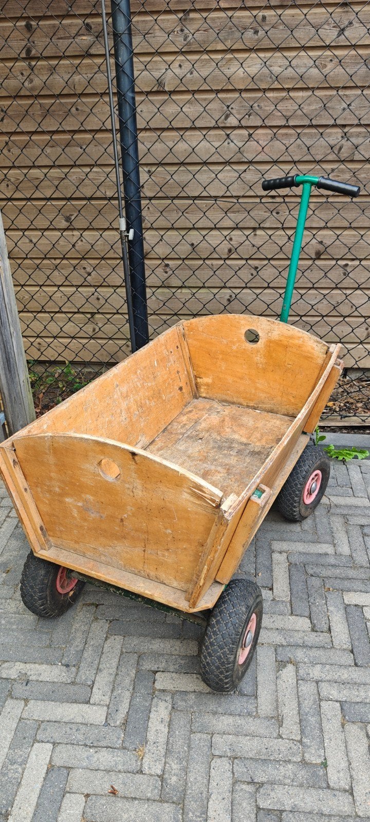 houten bolderkar, gebruikt, Ophalen, Gebruikt