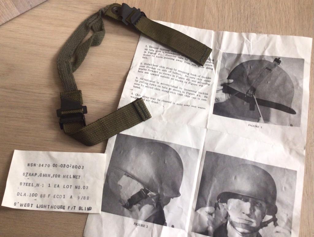 Origineel US M1 helm kinriem jaren '80 - Nieuwstaat, Verzamelen, Ophalen of Verzenden, Landmacht, Amerika, Helm of Baret