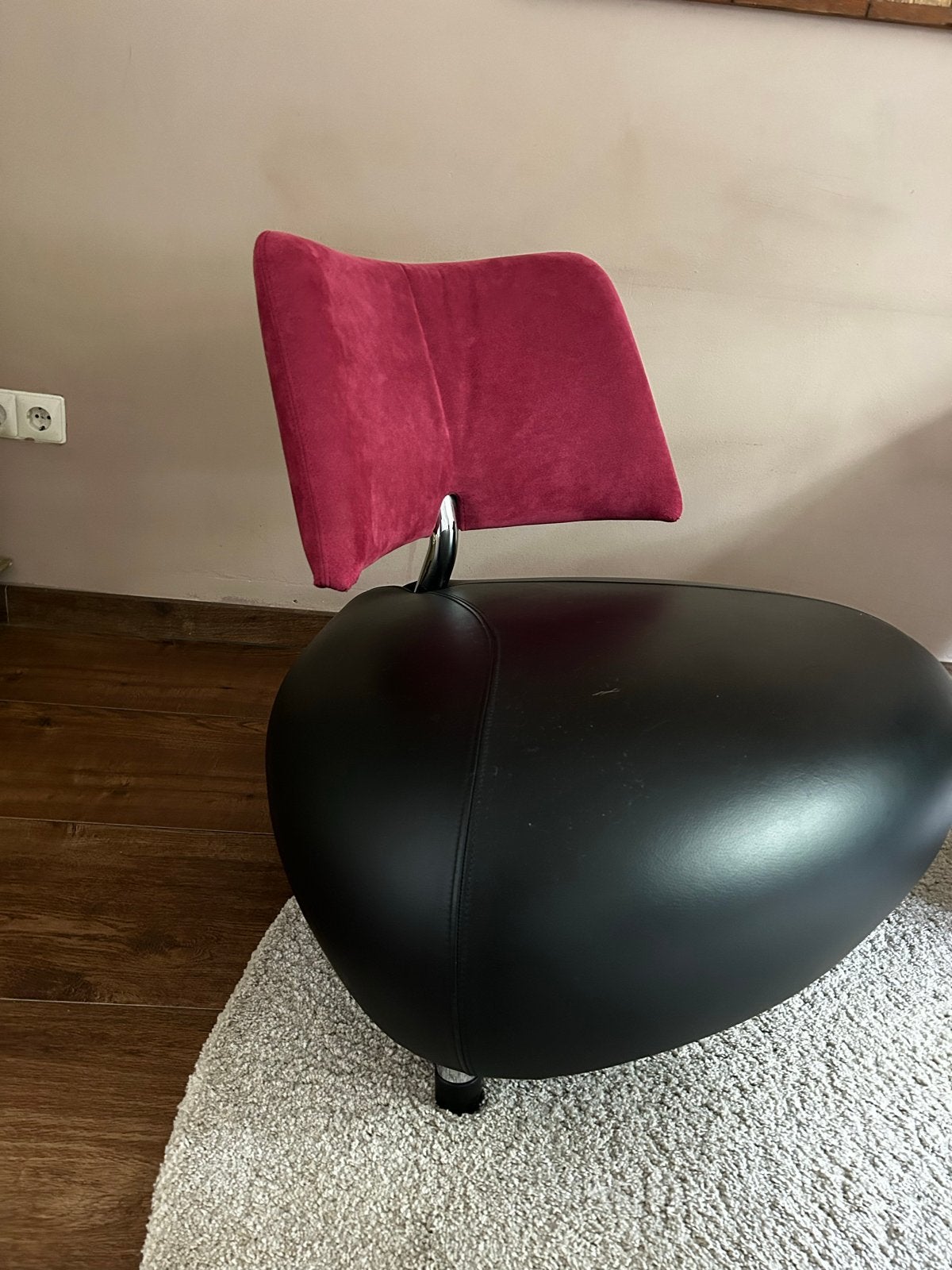 Leolux Pallone fauteuil - Design icoon, Ophalen, Gebruikt, Zwart, Leer