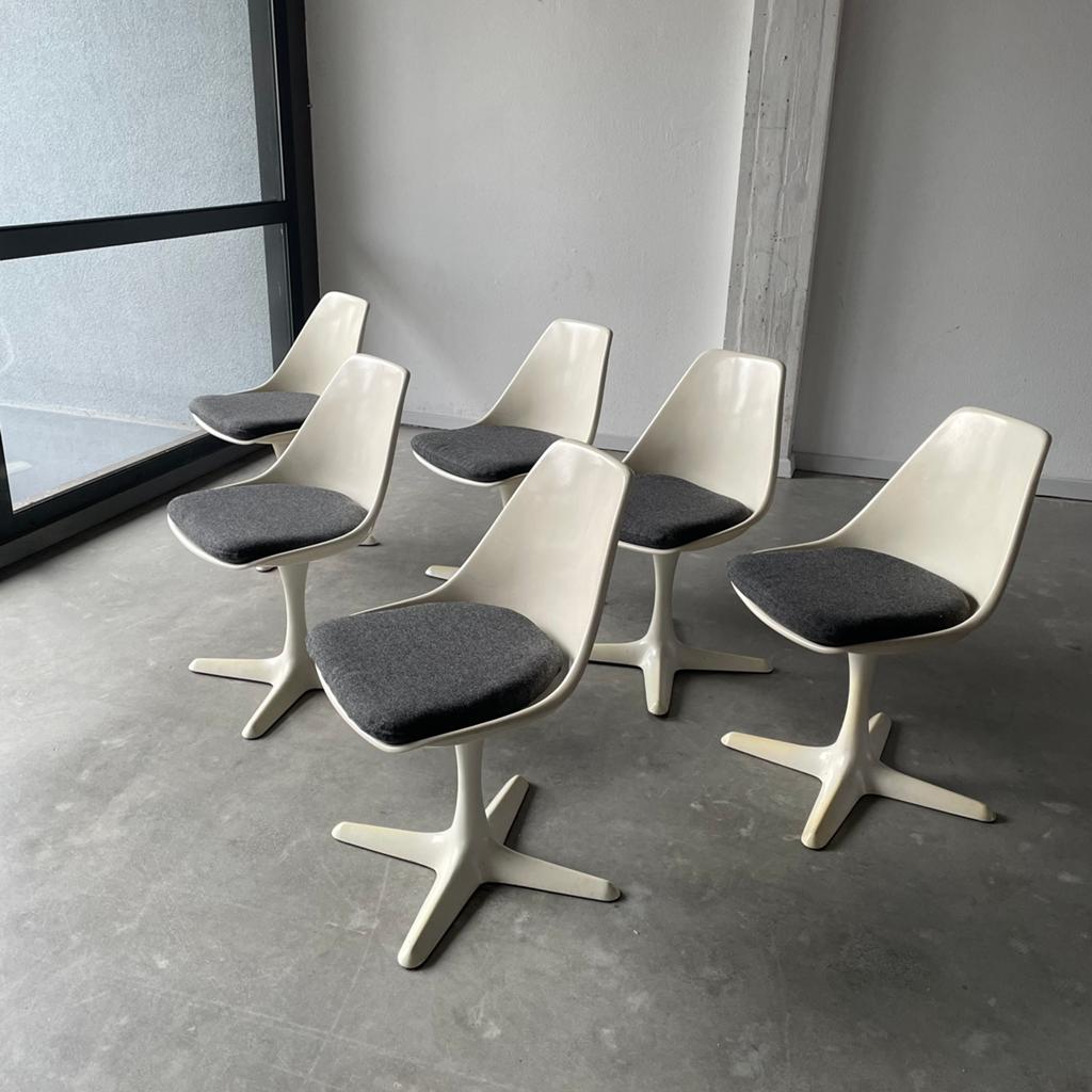 6 arkana vintage eetkamerstoelen jaren 60 space age, Ophalen, Twee, ., 2de hands