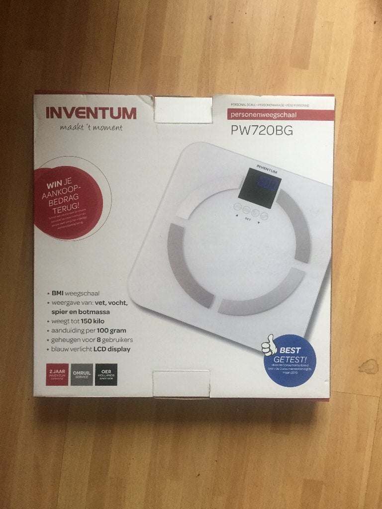 INVENTUM PW720BG Persoonsweegschaal – Lichaamsanalyse, Witgoed en Apparatuur, Ophalen, Personenweegschaal, 100 kg of meer