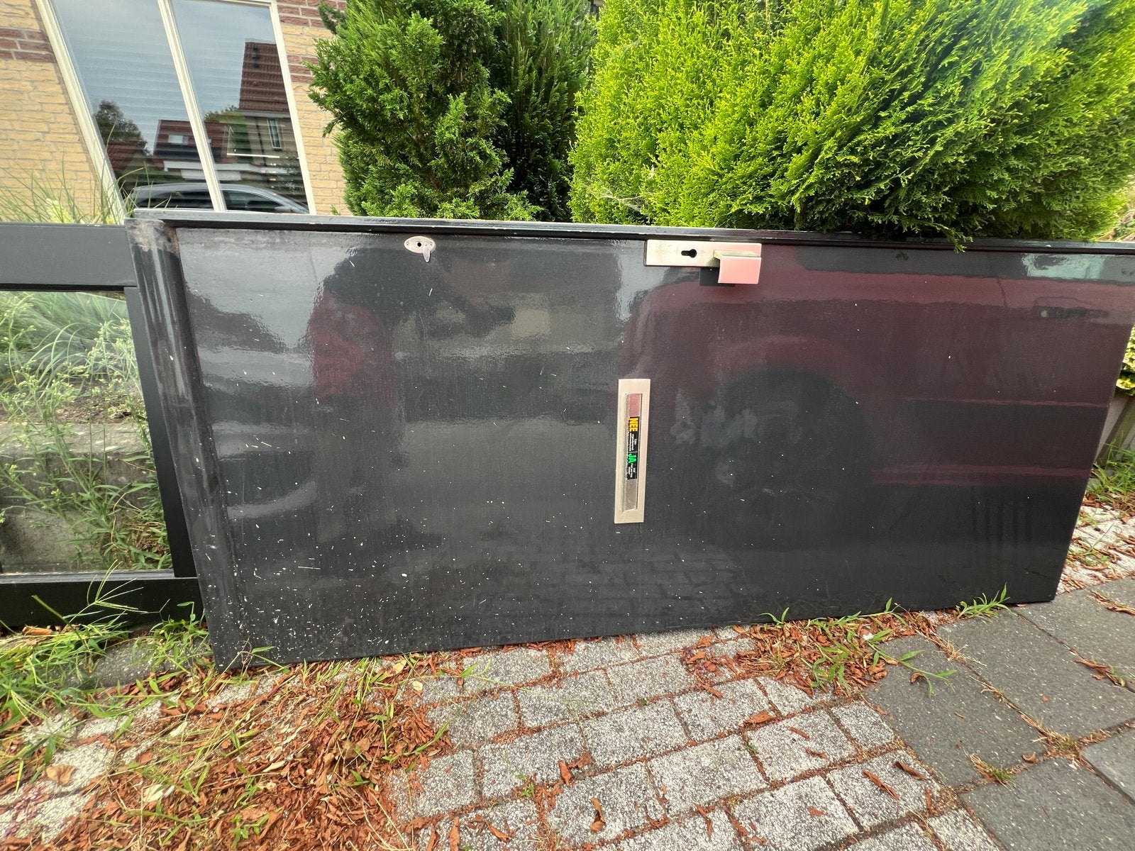 Buitendeur hout 211,5 x 93 cm gratis op te halen, Ophalen, Gebruikt, 80 tot 100 cm, Buitendeur