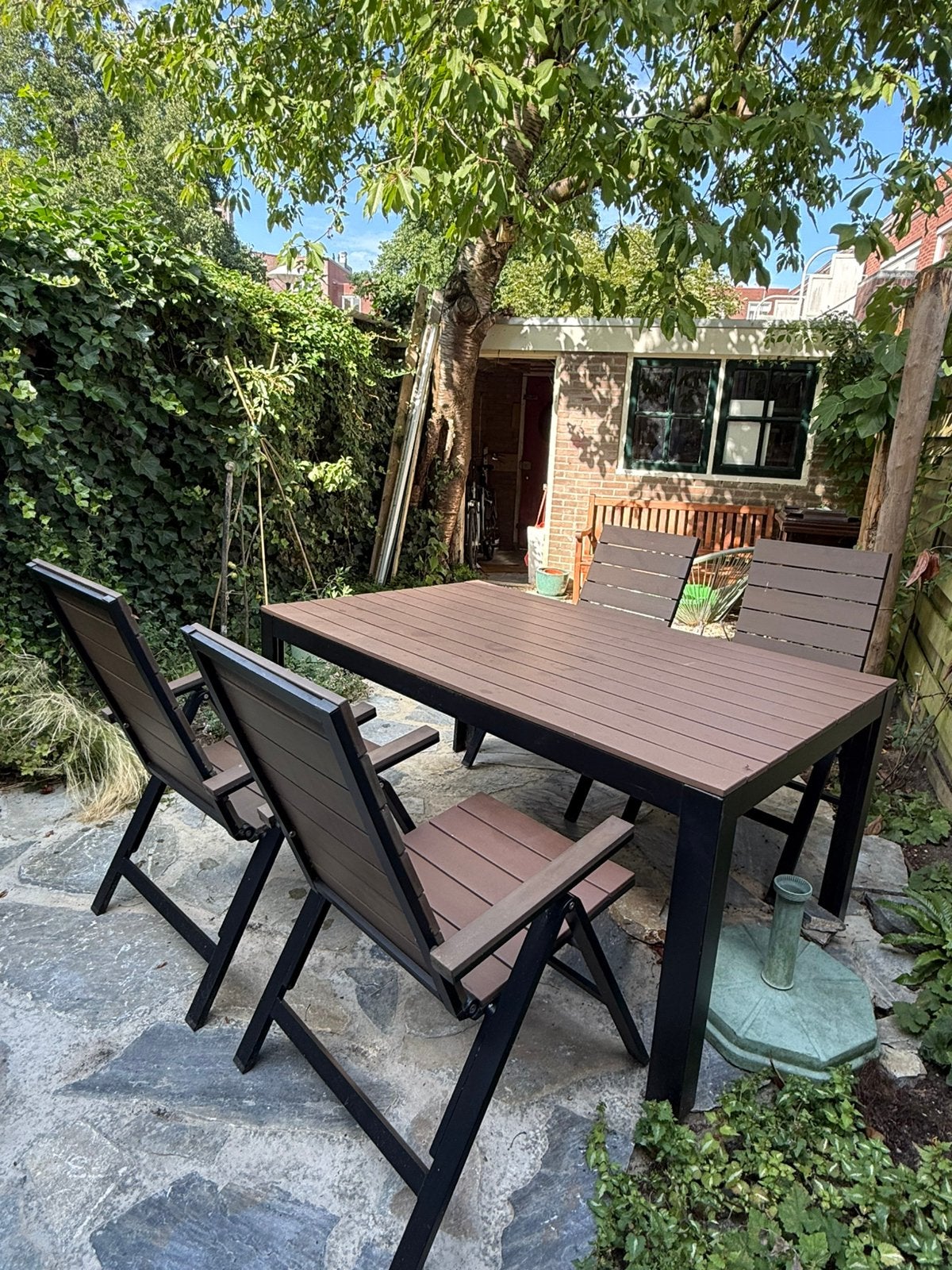 Tuintafel set met stoelen, Tuin en Terras, Ophalen, Gebruikt, Overige materialen