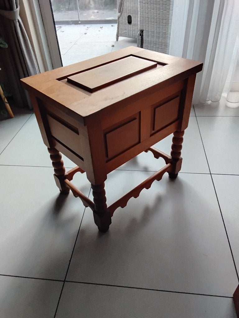 Vintage eiken kastje met klep, Ophalen