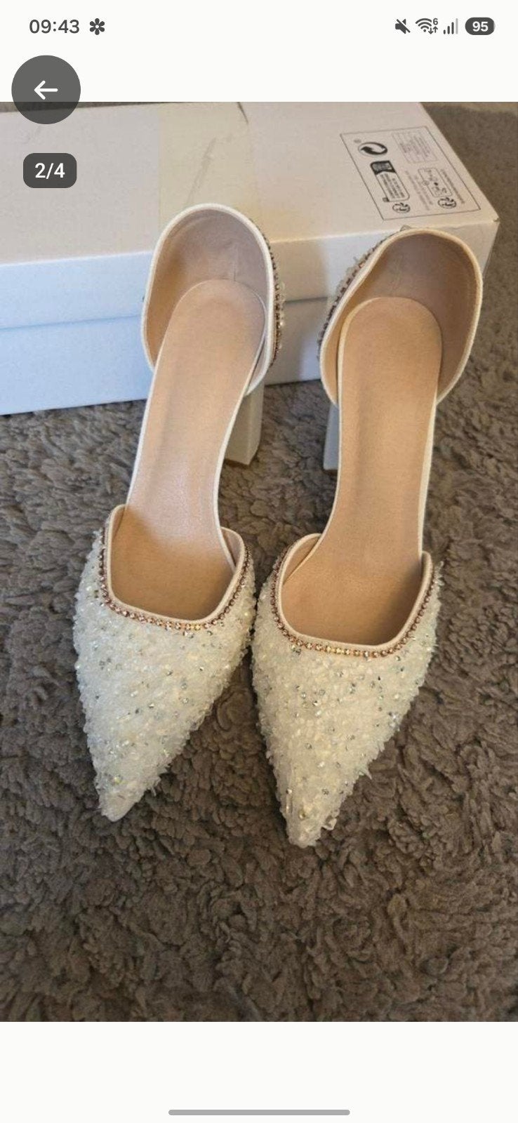 Nieuwe witte pumps met glitters, maat 39, Ophalen of Verzenden