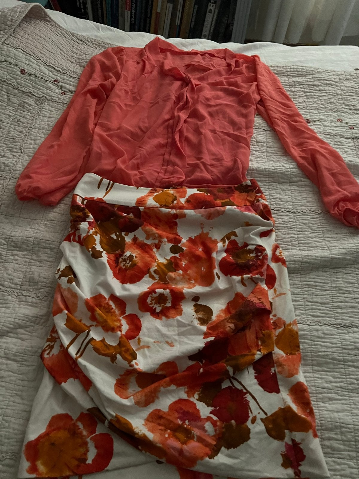 Leuke rok en blouse, maat 38, Kleding | Dames, Rokken, Ophalen of Verzenden, Gedragen, Maat 38/40 (M), Oranje