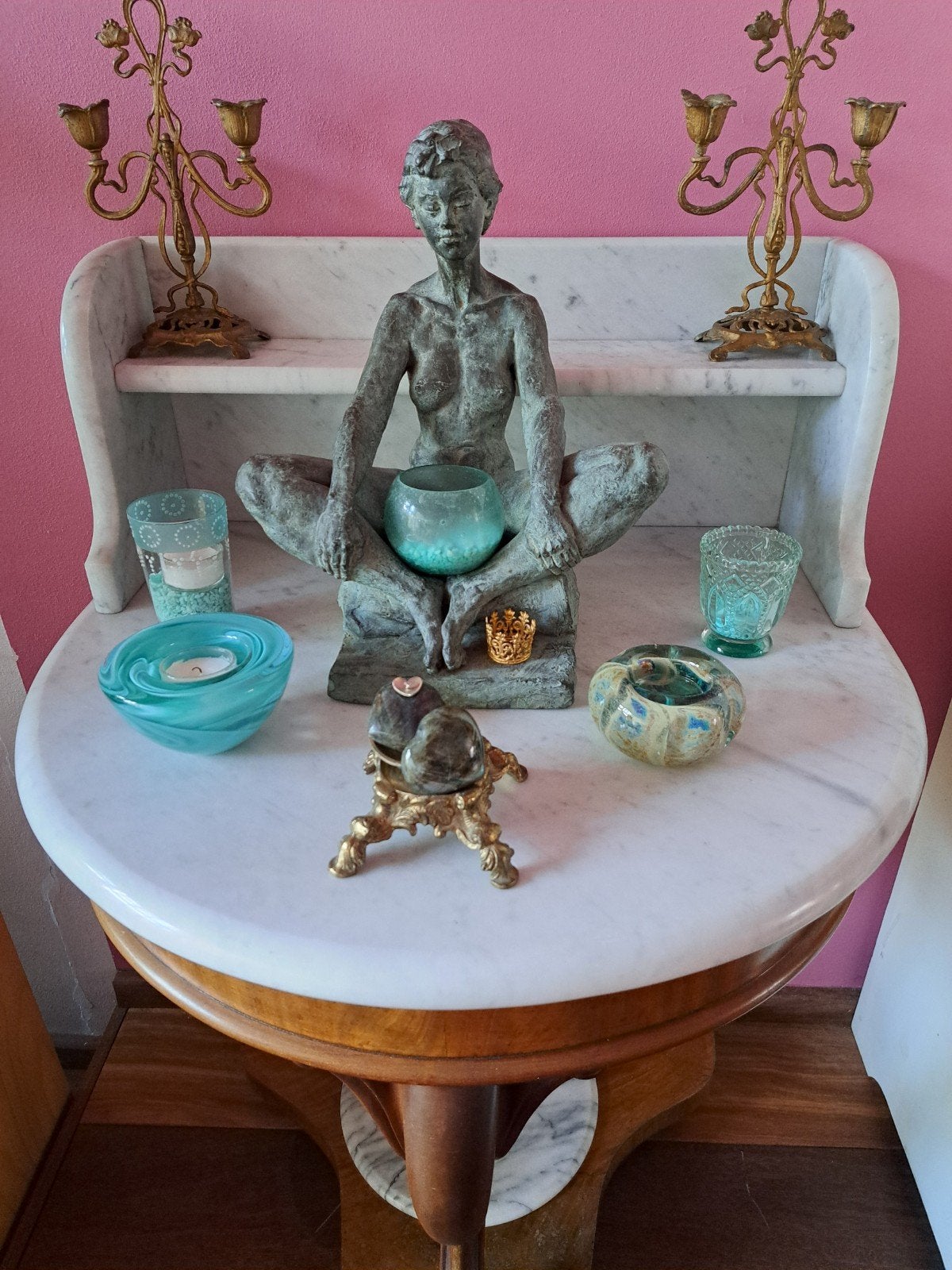 Tafel tafeltje sidetable haltafel trumeau wastafel marmer, Ophalen