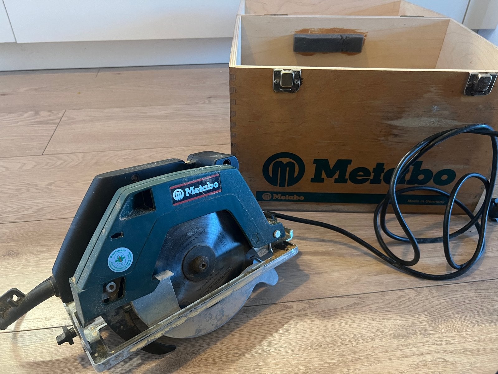 Metabo KS 0852 S Cirkelzaag in kist - Incl. Widea Zaagblad, Gebruikt, Cirkelzaag, 600 tot 1200 watt, Ophalen of Verzenden