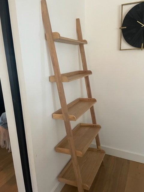 Houten wandrek met 5 planken, Ophalen, Zo goed als nieuw