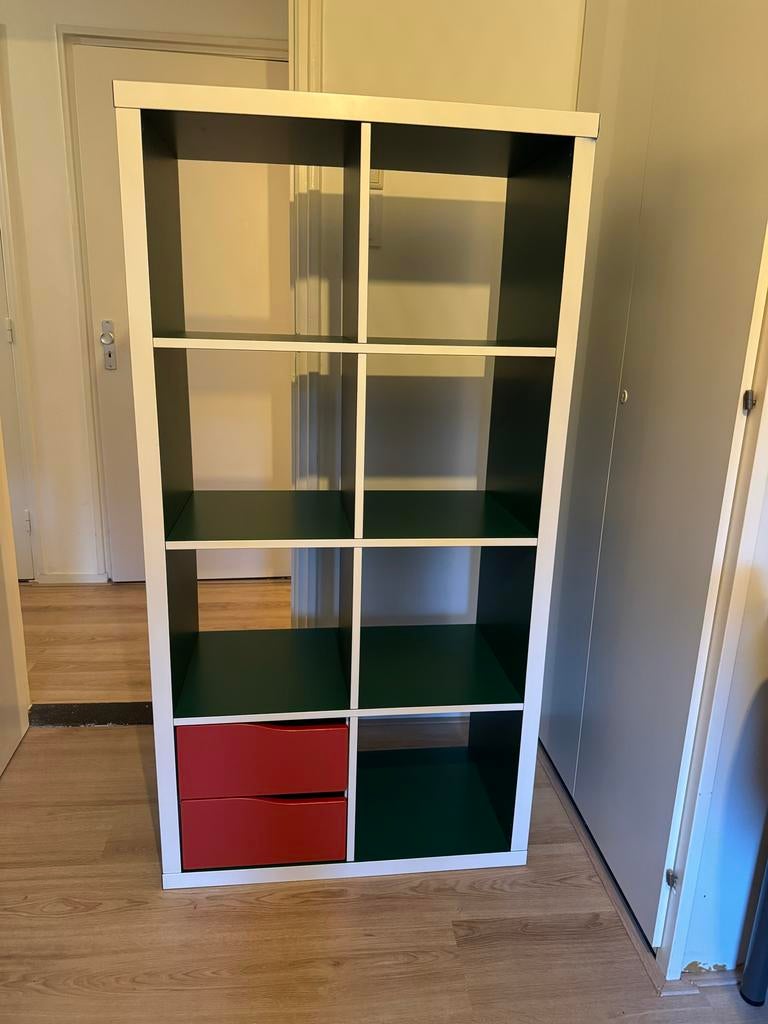 IKEA Kallax Kast met 8 vakken en 2 lades, Ophalen, 100 tot 150 cm, 50 tot 100 cm, Zo goed als nieuw