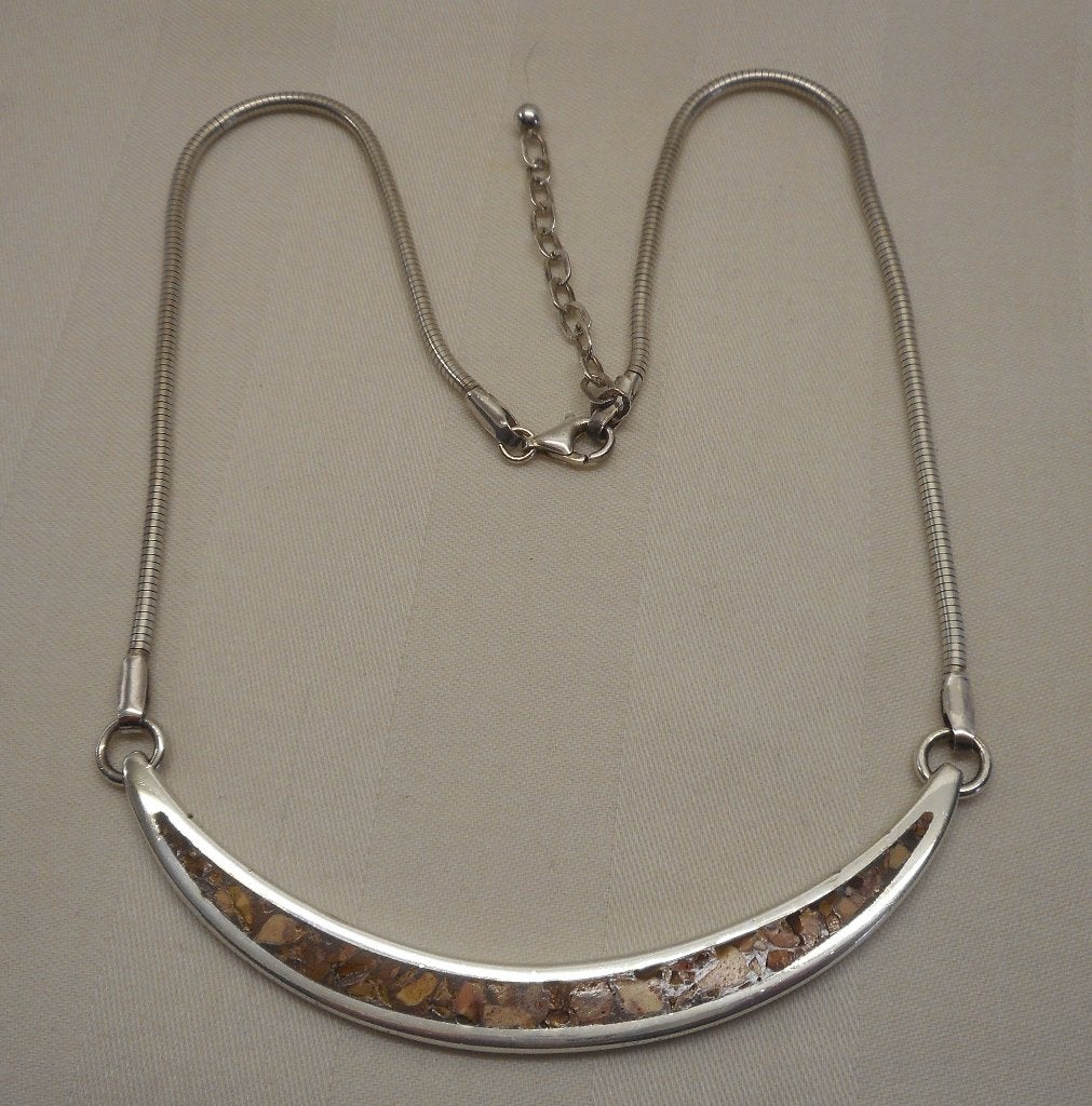 Zilveren verstelbaar vintage collier gesigneerd nr.440, Verstelbaar, Verzenden, Zo goed als nieuw, Zilver