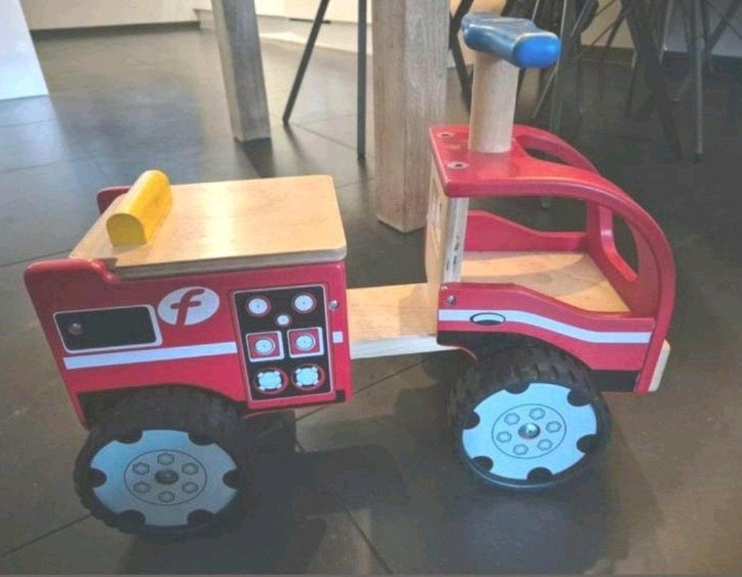 Houten Brandweer Loopauto - Ideaal voor 1-4 jaar, Ophalen, Gebruikt
