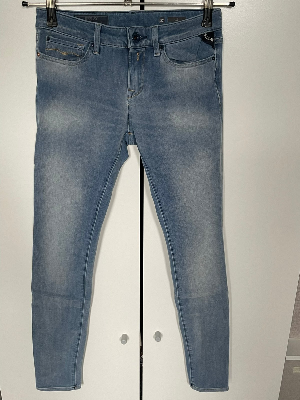 Replay Dames Skinny Jeans Licht Blauw Hyperflex Stretch, Kleding | Dames, Spijkerbroeken en Jeans, Verzenden, Zo goed als nieuw