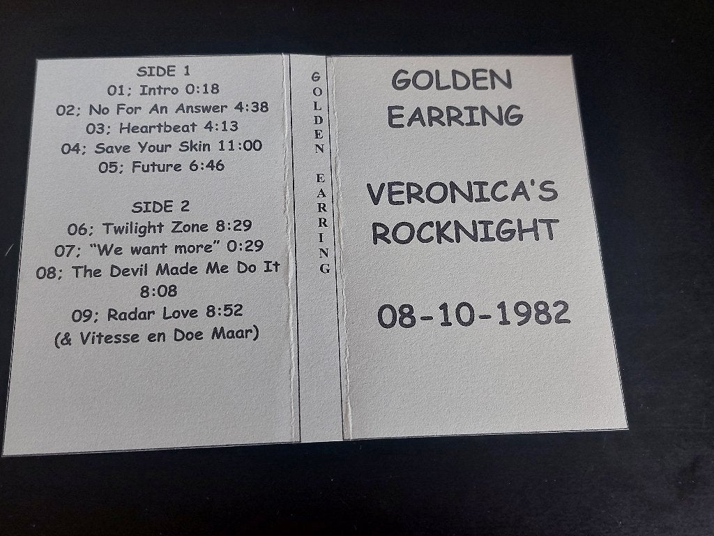 GOLDEN EARRING - VERONICA'S ROCKNIGHT 1982 (MC), 1 bandje, Ophalen of Verzenden, Zo goed als nieuw, Origineel