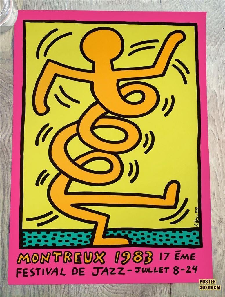 KEITH HARING | Montreux Jazz Festival 1983 | affiche Poster, Verzamelen, Verzenden, Nieuw, A1 t/m A3, Film en Tv
