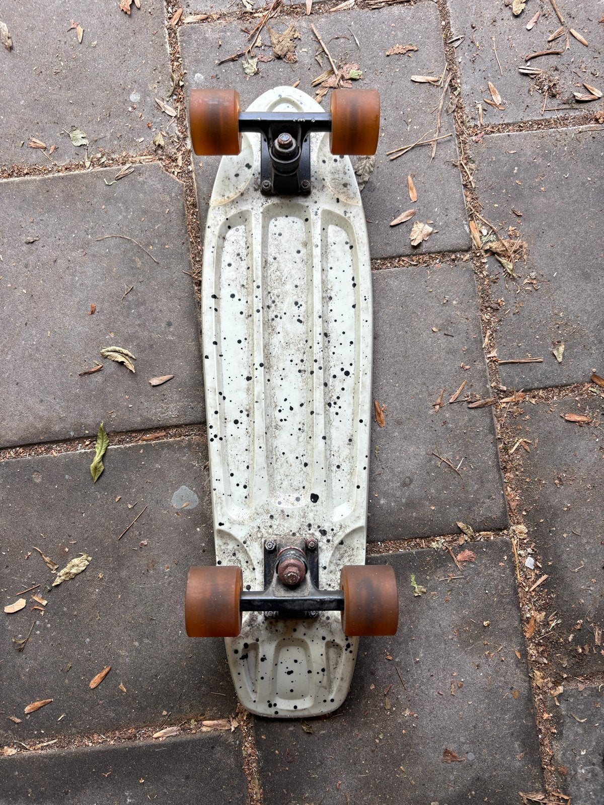 skateboard / penny board decathlon - Wit met bruine wielen, Ophalen of Verzenden, Gebruikt, Skateboard