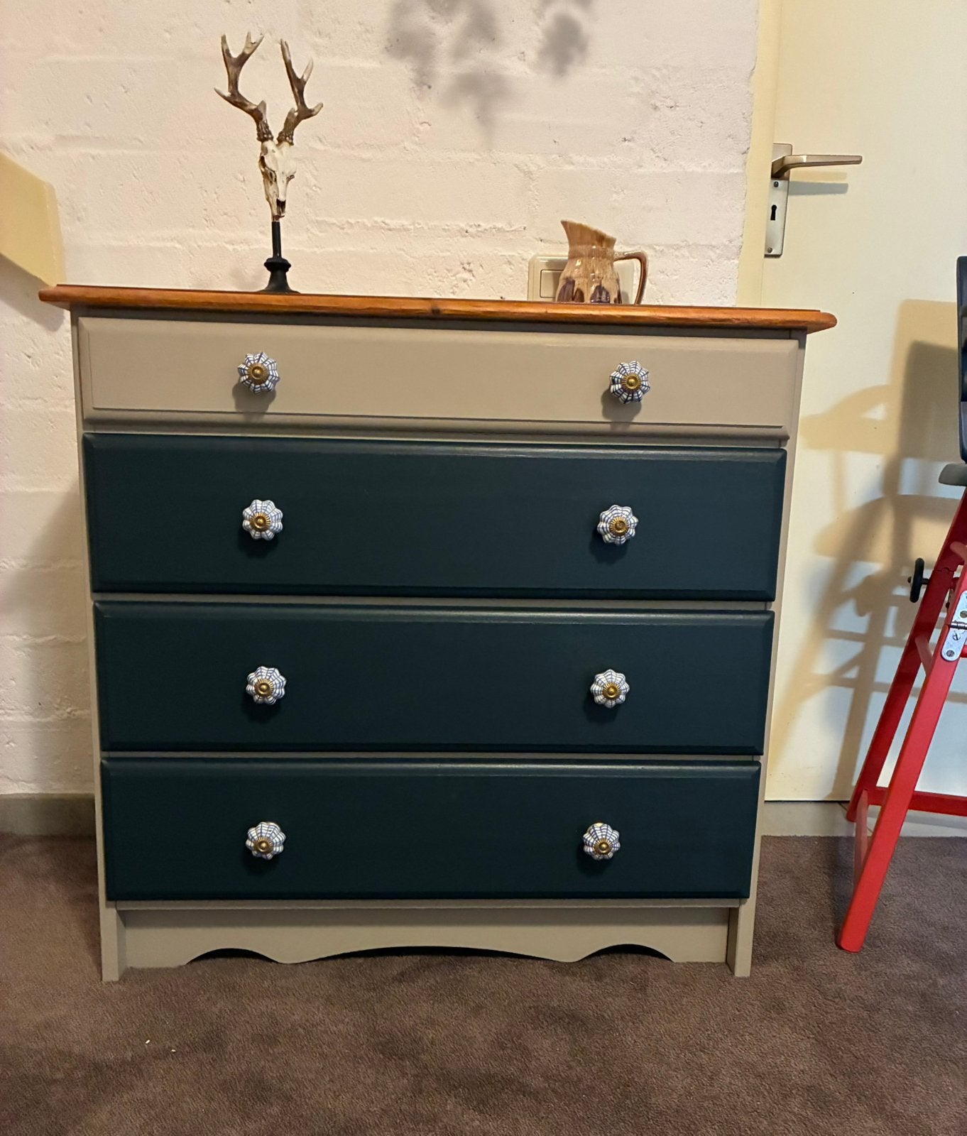 Gerestyled ladekastje 4 lades, Ophalen, Gebruikt, Gerestyled, 50 tot 100 cm
