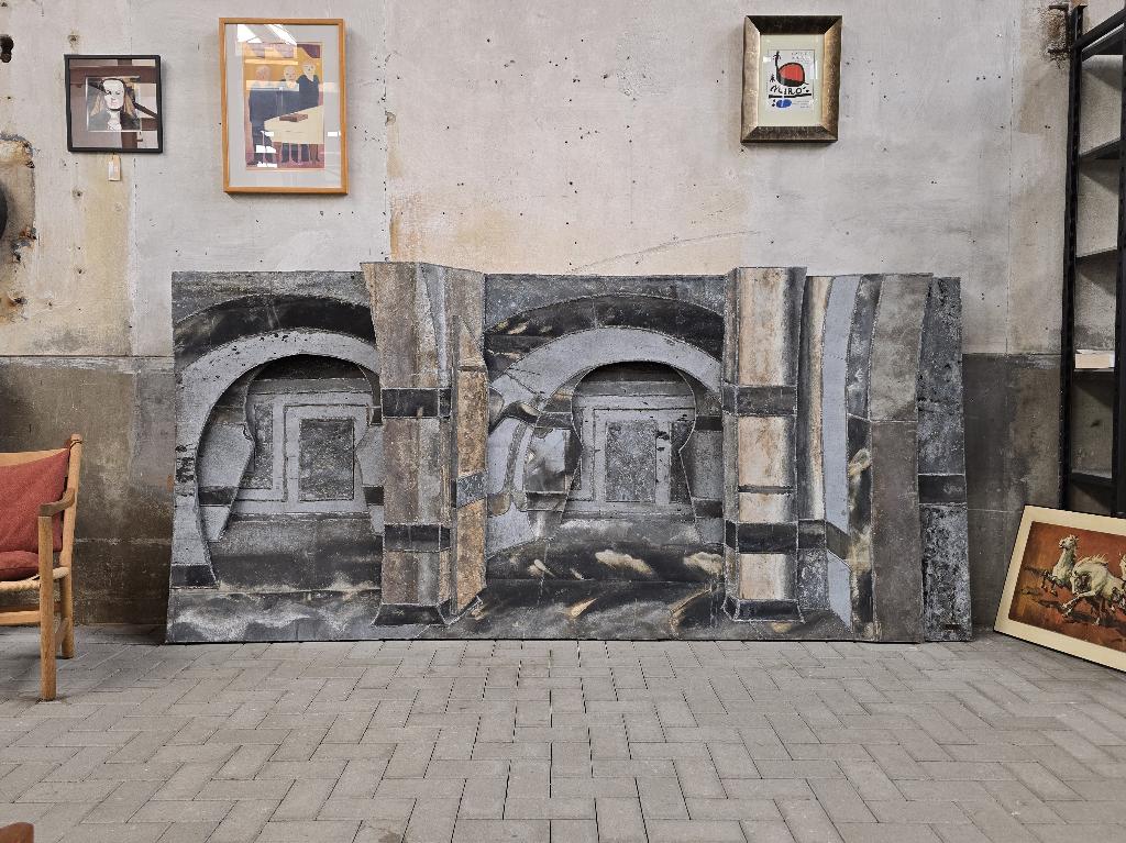 XL Metalen Wand Relief Peter Wortel 1987 | Wand Kunst, Ophalen of Verzenden