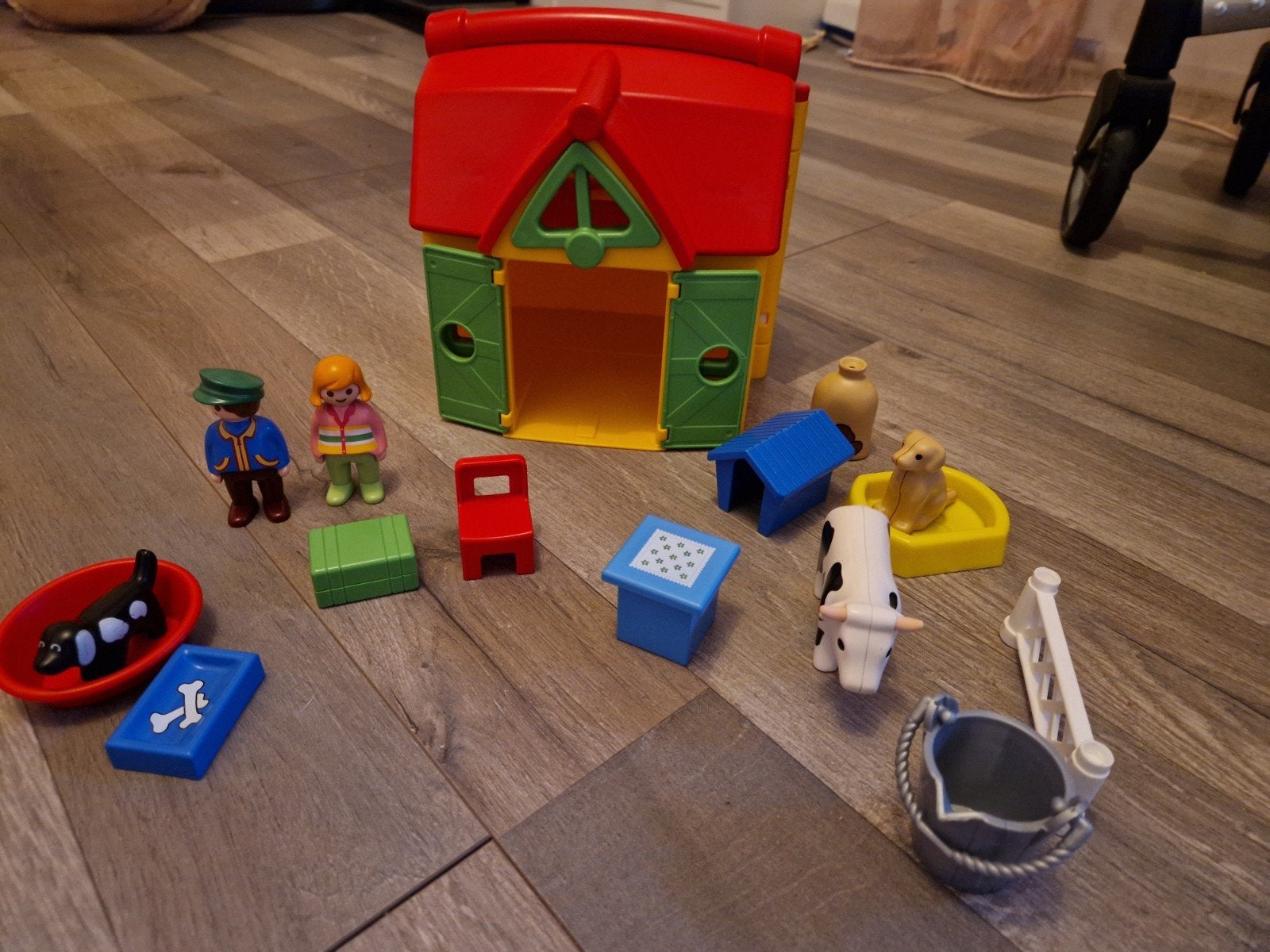 Playmobil 1.2.3 Boerderij met figuren en dieren, Kinderen en Baby's, Speelgoed | Playmobil, Gebruikt, Gebouw, Complete set, 1.2.3