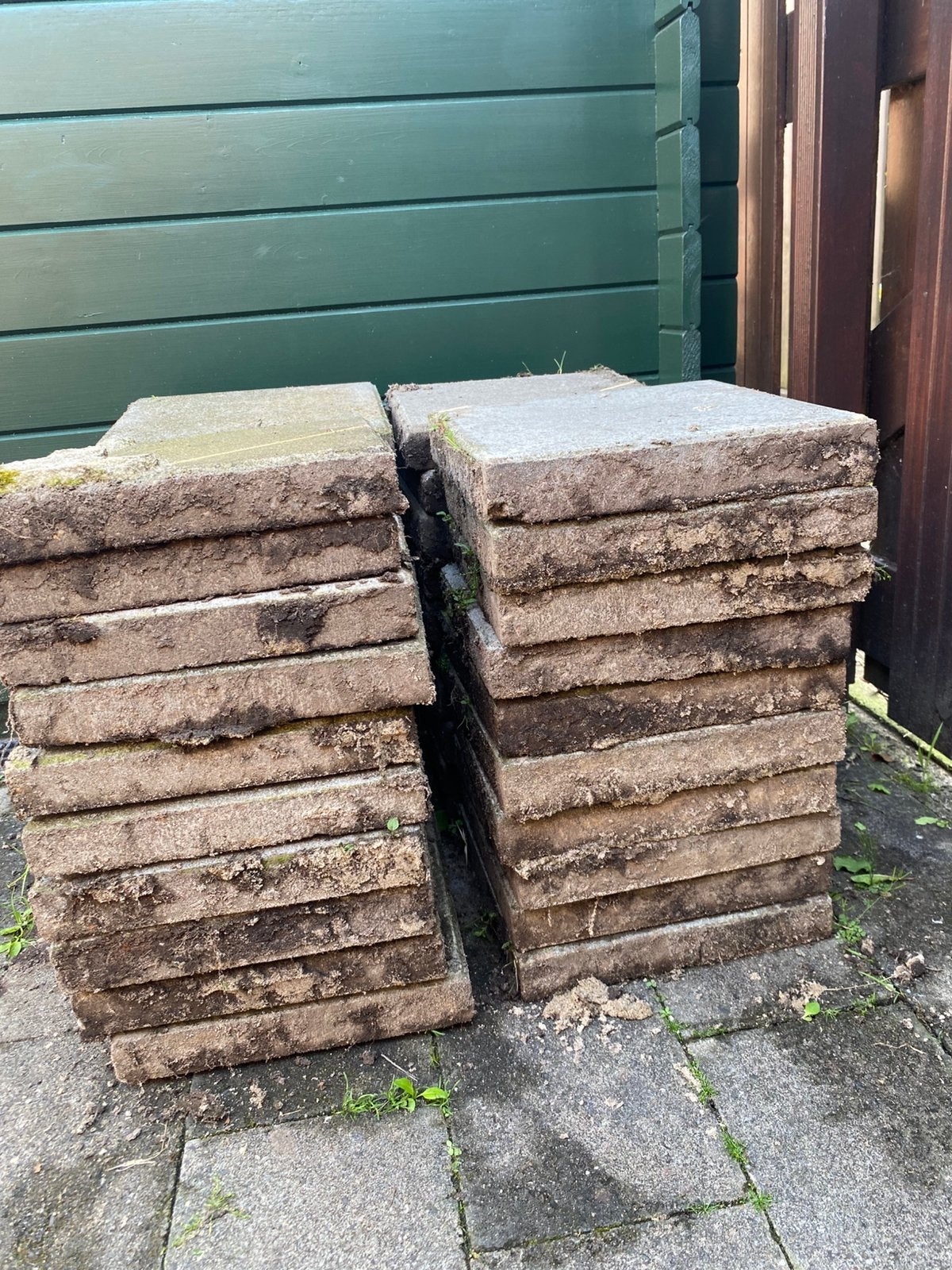 GRATIS afhalen 40 tuintegels, Tuin en Terras, Tegels en Klinkers, Ophalen, Gebruikt, Beton, Terrastegels