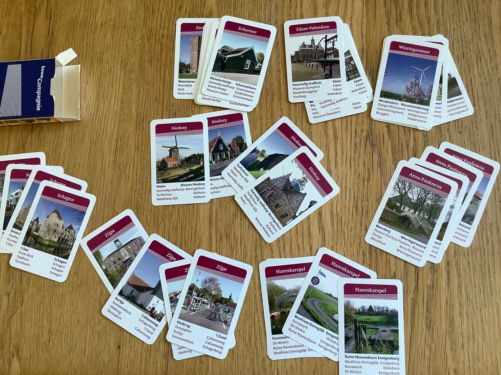 Kwartet spel, bouw Compagnie. Foto dorpen Schagen, Zijpe enz, Ophalen of Verzenden