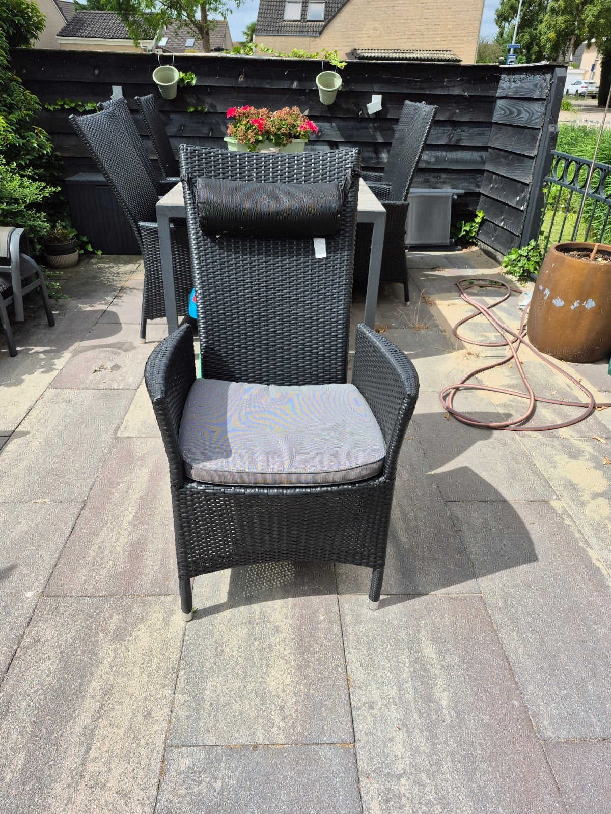 Intratuin tuinstoelen  - Wicker zwart, Tuin en Terras, Ophalen, Gebruikt, 6 zitplaatsen, Wicker