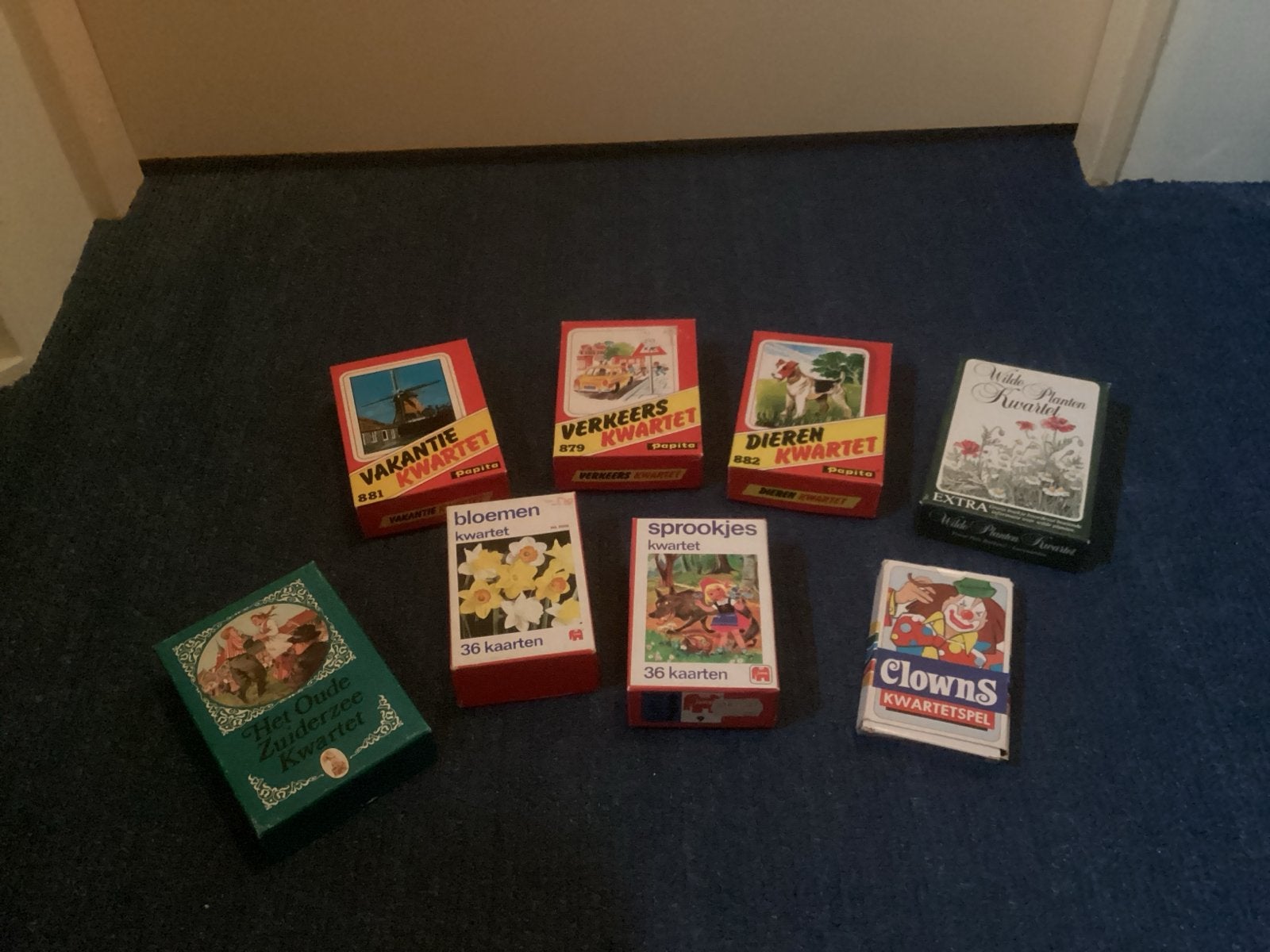 Vintage Kwartetspellen Collectie - 4 Verschillende Spellen, Drie of vier spelers, Verzenden, Gebruikt