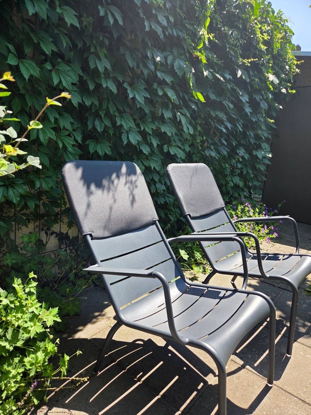 2x nieuwe hoofdsteun Fermob Luxembourg kleur anthracite, Tuin en Terras, Ophalen, Nieuw