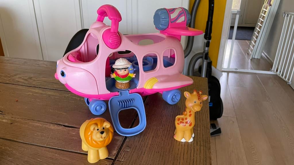 Fisher-Price Little People vliegtuig met geluid +3 poppetjes, Kinderen en Baby's, Speelgoed | Vtech, Ophalen of Verzenden, Gebruikt