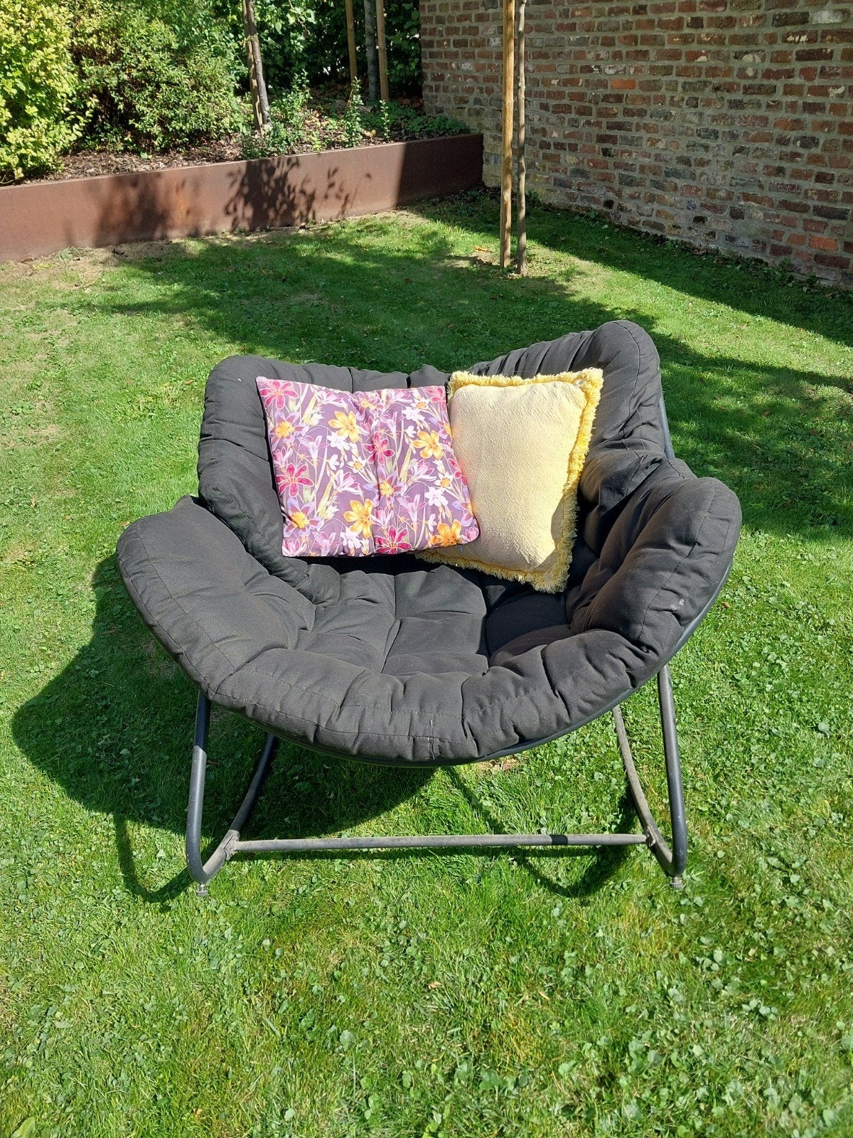 Casa Schommelstoel 'Rocko' - Zwart - 83x114x96cm, Ophalen, Zo goed als nieuw