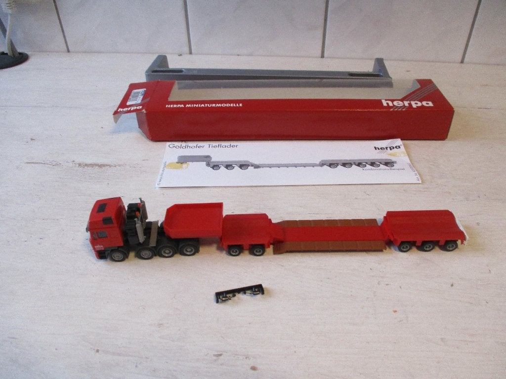 Herpa M.A.N A.Scholpp met Dieplader, Ophalen of Verzenden, Nieuw, Bus of Vrachtwagen, Herpa