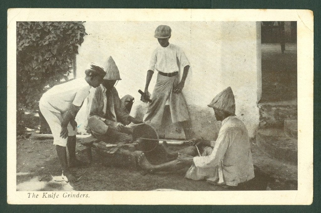 AK Nederlands Indie Messen slijpen 1947, Verzamelen, Ophalen of Verzenden, Voor 1920, Gelopen, Overijssel