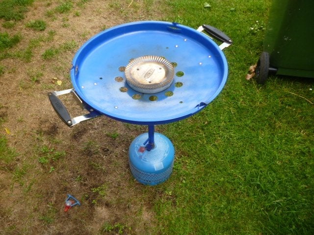 Cadac skottelbraai op 1 poot, Ophalen, Gebruikt