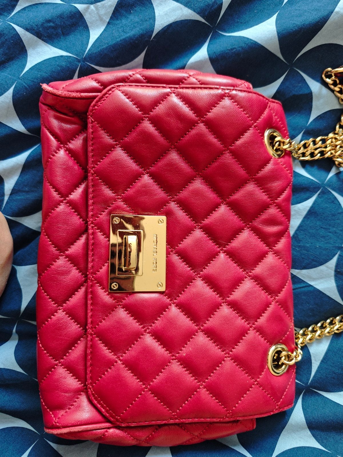 Michael Kors gewatteerde schoudertas - rood, Verzenden, Gebruikt, Rood, Schoudertasje