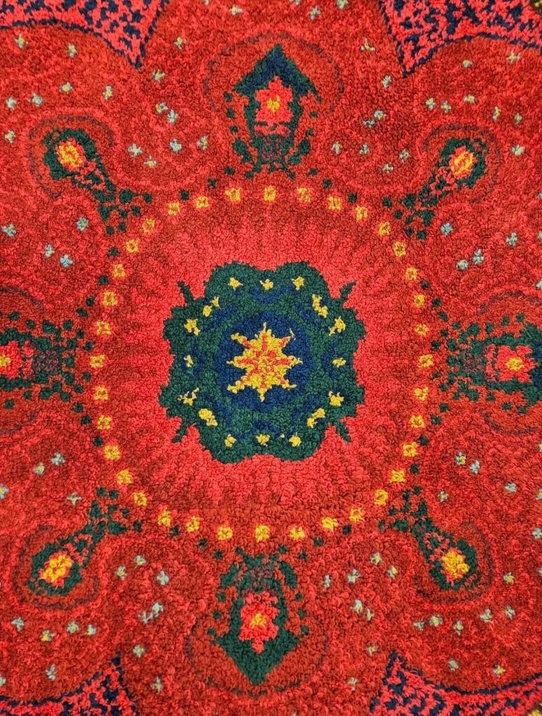 Handgeknoopt oosters Retro Smyrna tapijt achthoek 196x196cm, Groen, Vintage, Bohemien, 150 tot 200 cm, Onbekend