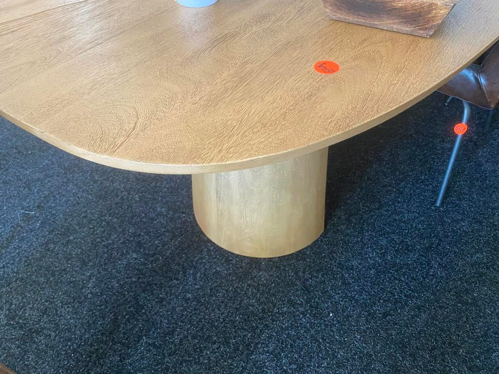 Bruin eiken Deens ovale tafel 300x100 cm, Ophalen, 100 tot 150 cm, Eikenhout, Vijf personen of meer