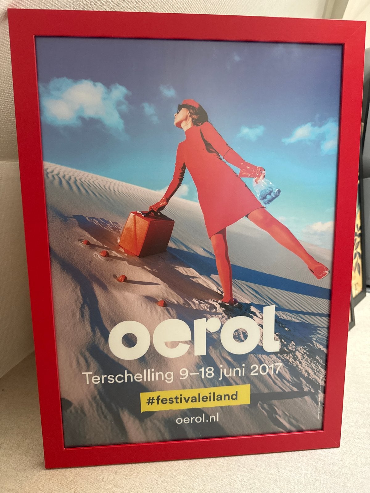 Oerol Festival Poster 2017 - Ingelijst, Rechthoekig Staand, Met lijst, Ophalen of Verzenden, Zo goed als nieuw