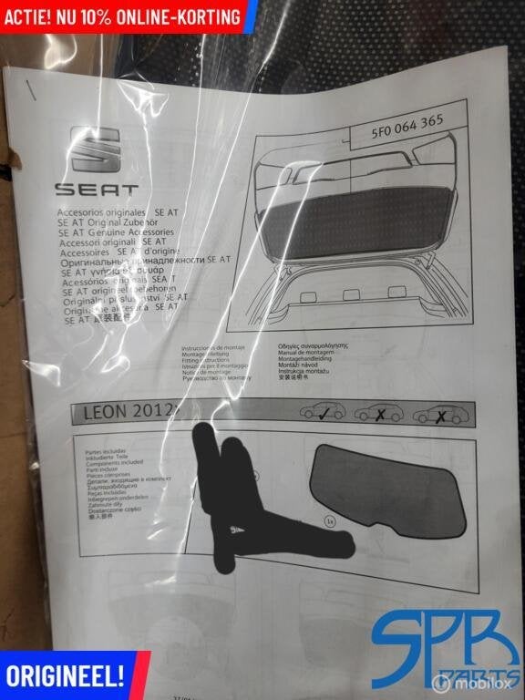 Zonwering Seat Leon 5F 5 DRS 5F0064365 ACHTERKLEP ZONSCHERM, Auto-onderdelen, Nieuw, Ophalen of Verzenden, Seat, Seat