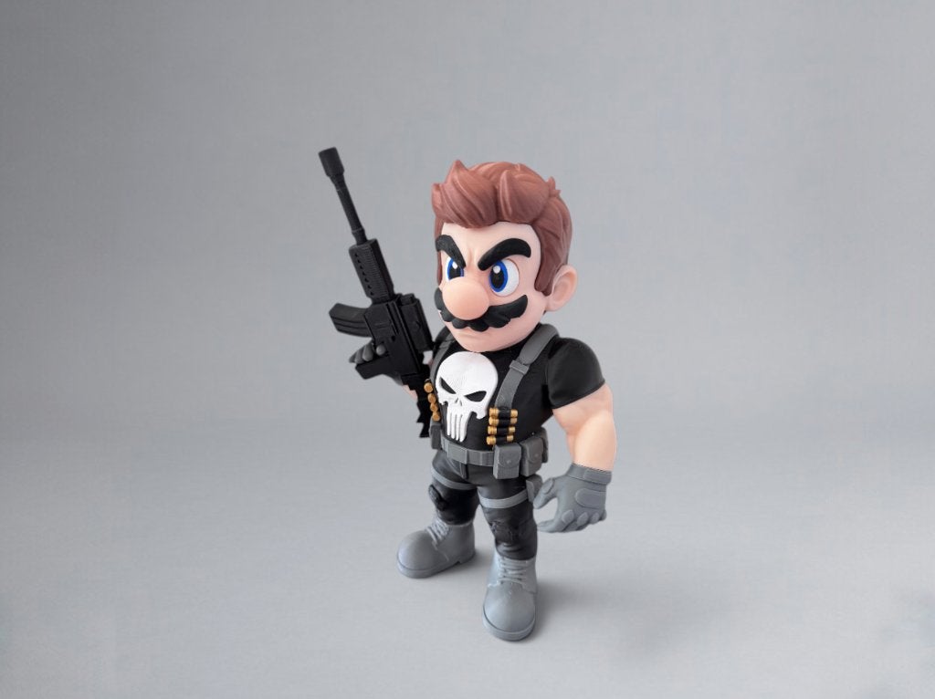 Punisher Mario – Marvel X Super Mario Mash‑up – 30 cm, Verzamelen, Ophalen of Verzenden, Nieuw, Overige typen