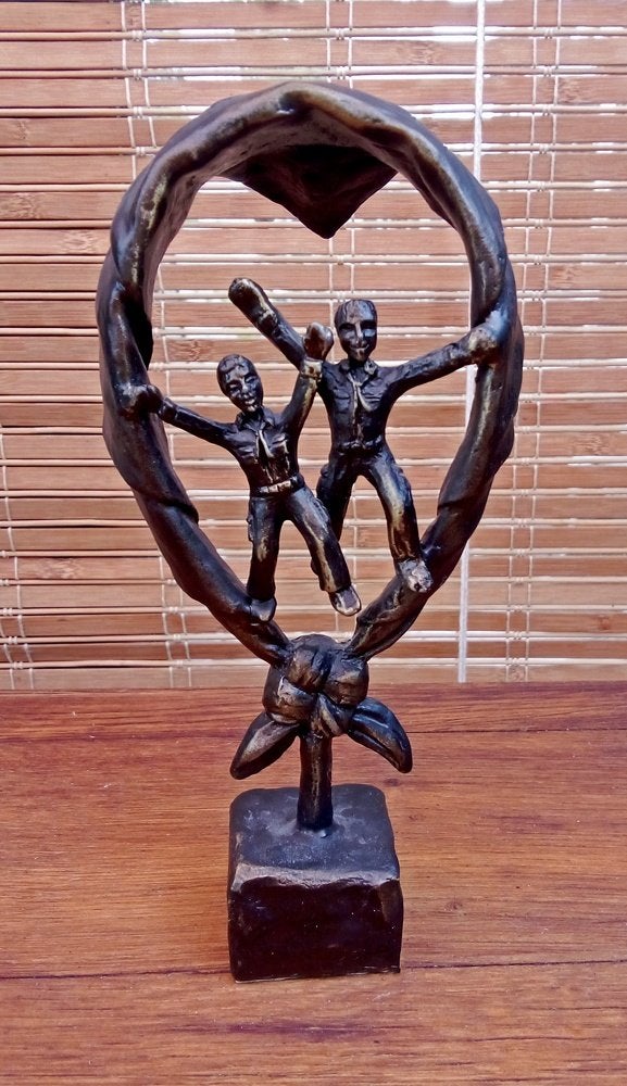 bronzen beeld Friends For Life door Artihove, Ophalen, Overige onderwerpen, Minder dan 20 cm, Brons