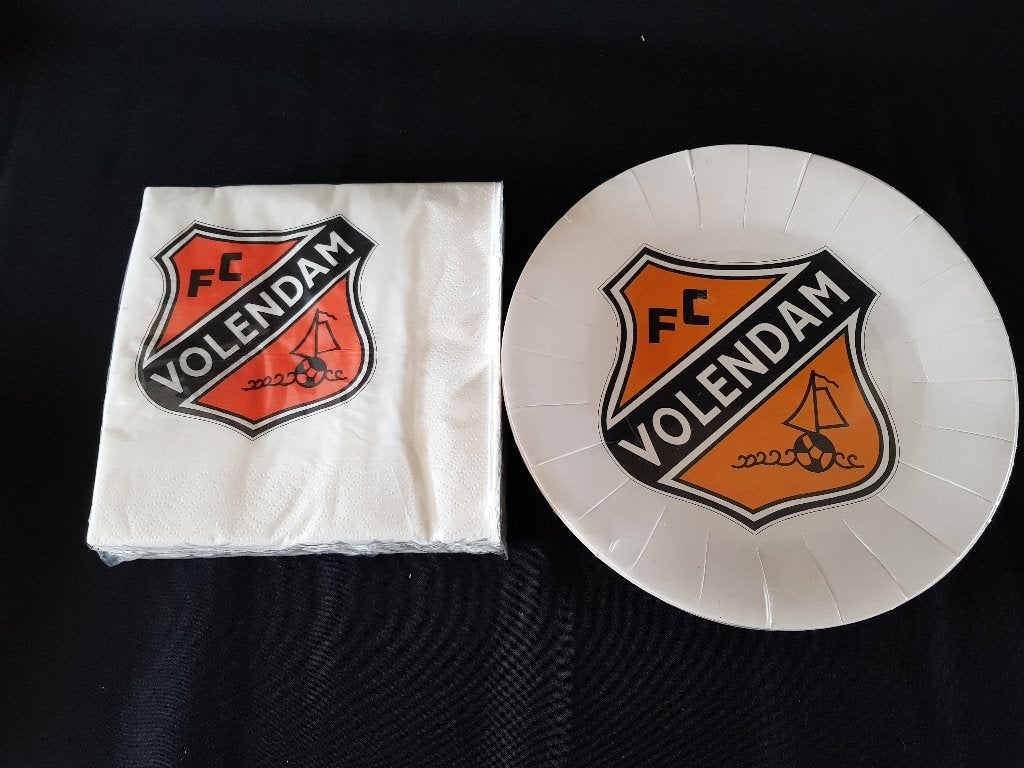 Feestset 40 kartonnen borden 40 servetten FC Volendam, Overige typen, Nieuw, Papier/karton, Ophalen of Verzenden