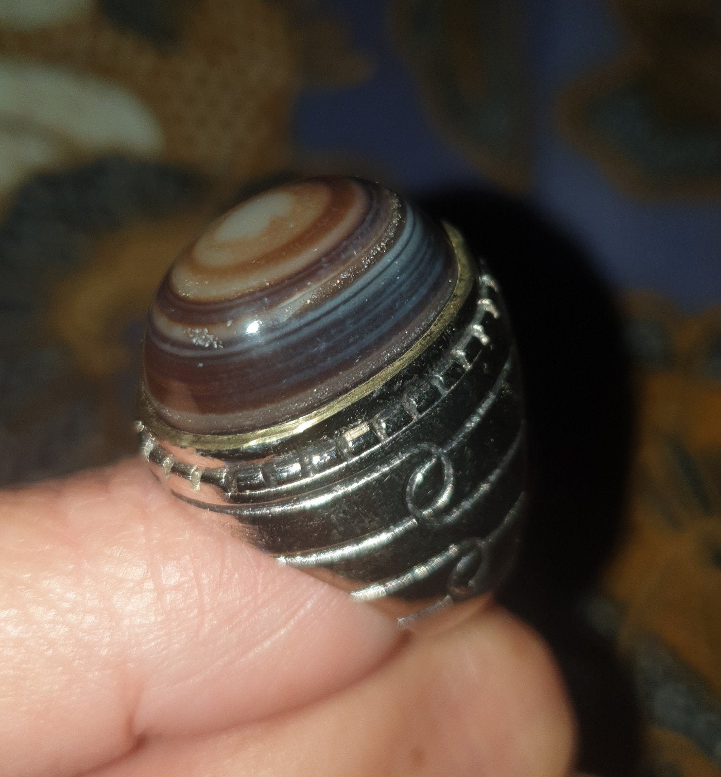 Ring maat 19 batu akik Sulaiman PUSER BUMI Indonesië, Verzenden, 19 tot 20, Zo goed als nieuw, Dame of Heer