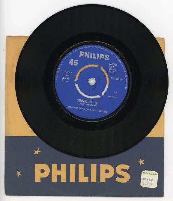 Single van Harmonica Duo K.Schriebl & J. Hupperts uit 1961, Ophalen of Verzenden, Gebruikt, Nederlandstalig