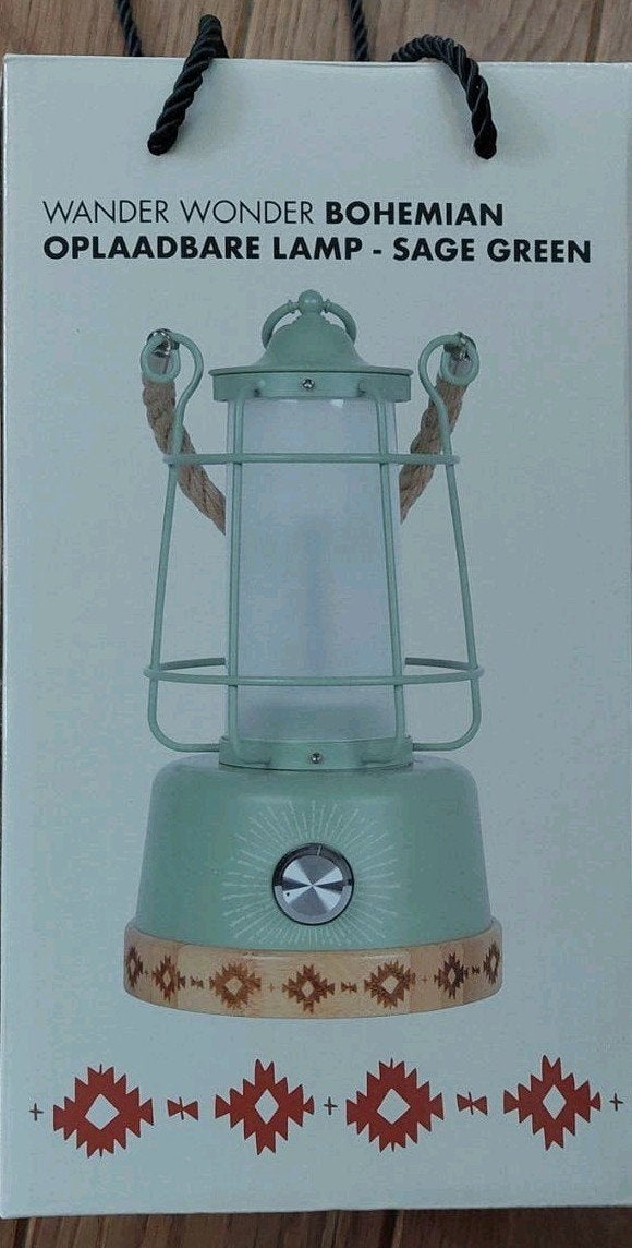 Campinglantaarn oplaadbaar Wander Wonder Bohemian Sage Green, Ophalen of Verzenden, Nieuw