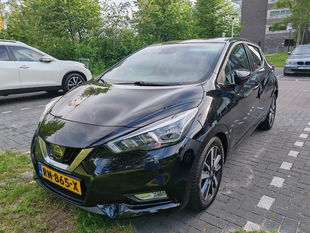 Nissan Micra 0.9 Ig-t 90pk 2018 Zwart - Euro 8750,-, 898 cc, Stof, 40 €/maand, 525 kg