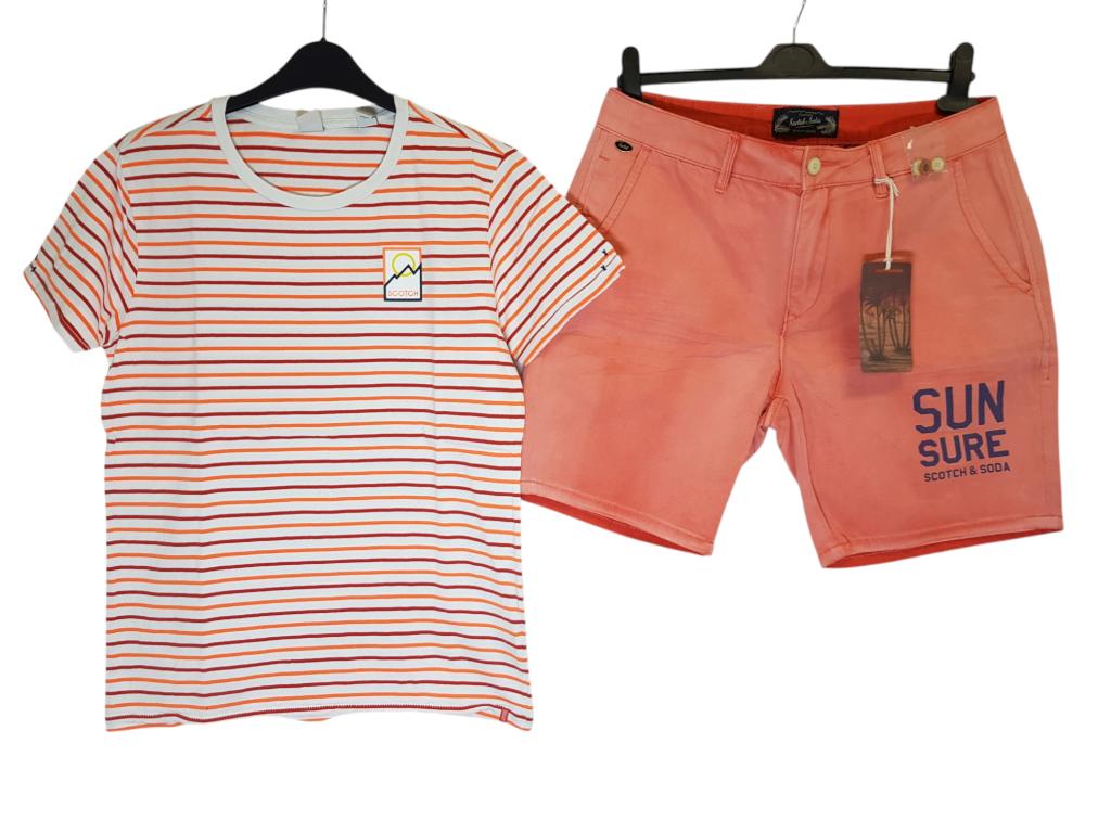 Super leuk SCOTCH SHRUNK shirt oranje-rood maat 16/176., Verzenden, Scotch Shrunk, Zo goed als nieuw, Shirt of Longsleeve