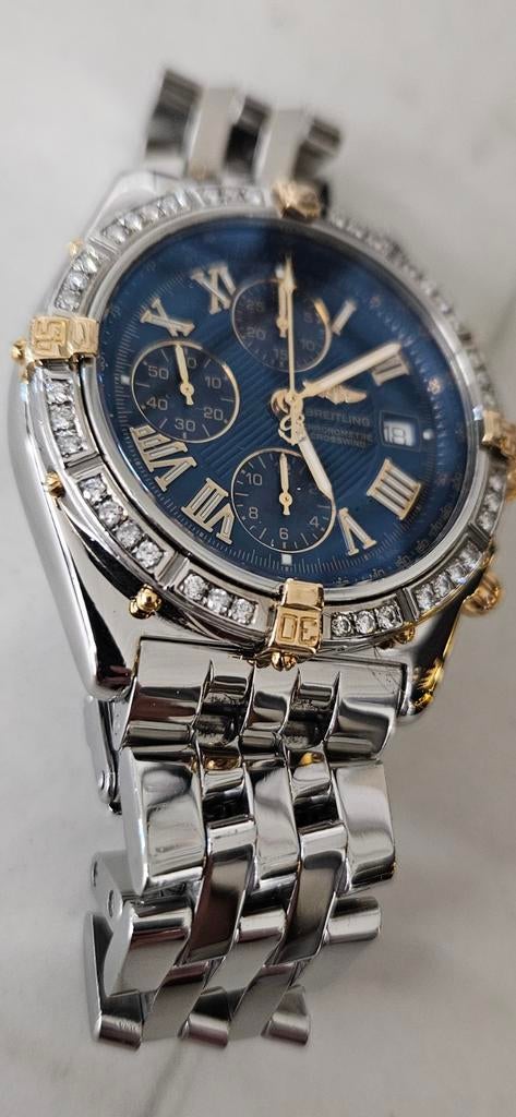 Breitling Crosswind st/goud diamonds., Overige merken, Staal, Ophalen of Verzenden, Zo goed als nieuw
